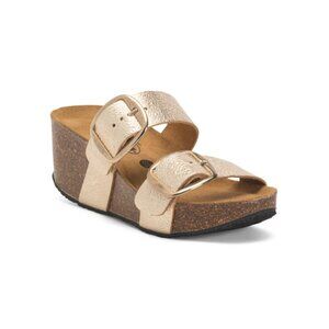 PLAKTON Platino Made In Spain Leather Sorockbi Comfort Footbed Sandals